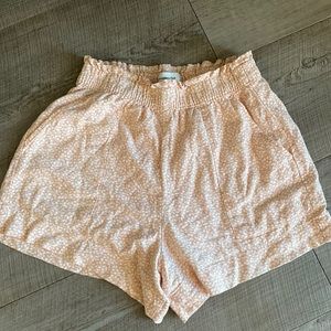 Abercrombie Pink Floral Linen Shorts- Size S
